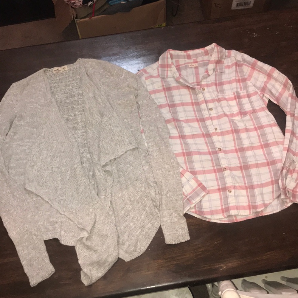 Lot of 2! Knit Cardigan & Lightweight Flannel!